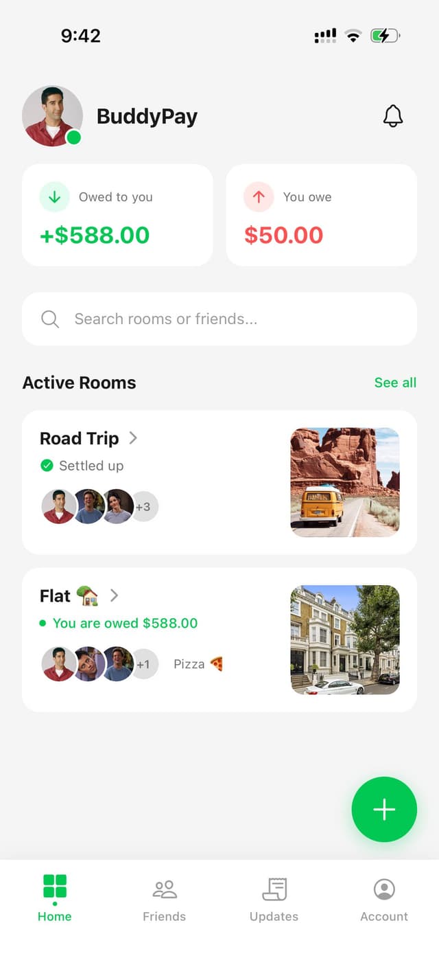 BuddyPay home screen